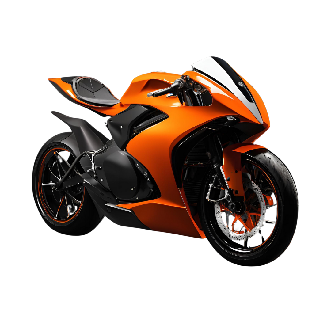 an orange and black motorcycle